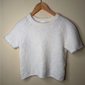 Treasure Bond Women’s Alpaca Wool Blend Knit Short Sleeve Tee-Shirt Medium. Chic